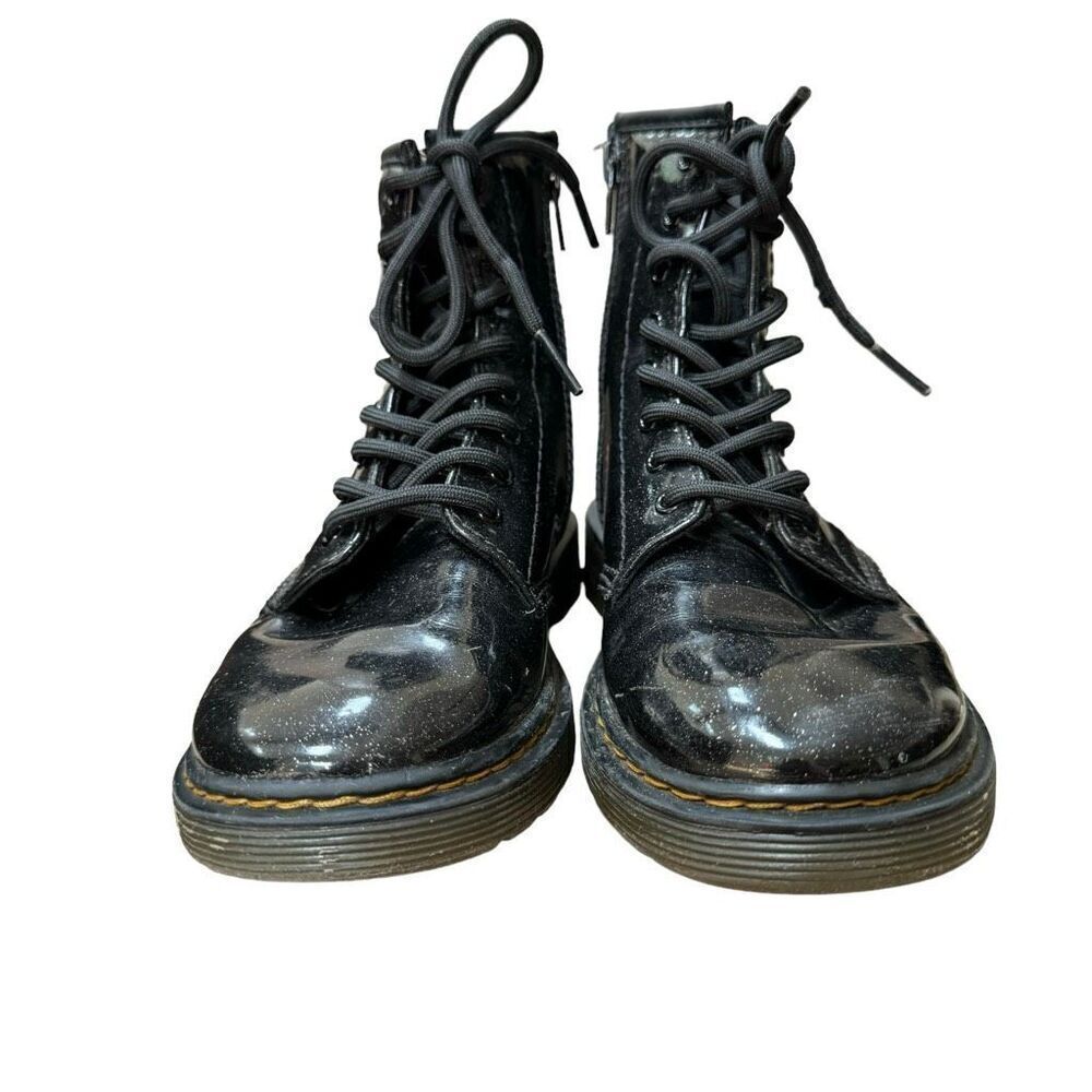 Dr. Martens Black Sparkle Shiny Glitter 1460 Lace Up Womens/junior Boots Sz 3/34 - Picture 2 of 6